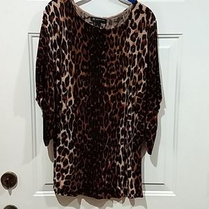 INC animal print 1X dolman sleeve sweater